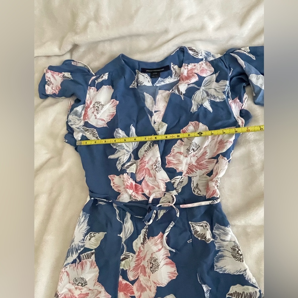 French connection Blue Maxi Dress with Pink & White Blooms - Picture 8 of 9